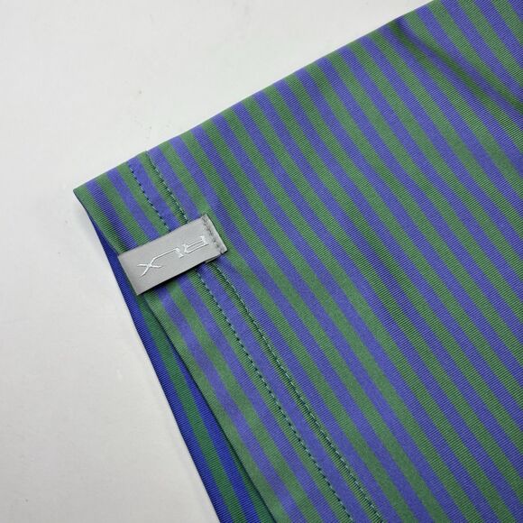 Ralph Lauren RLX Men's L Green Blue Stripe Short Sleeve Performance Polo Shirt - Picture 6 of 8